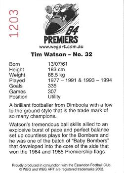 2002 Weg Art '84 Premiers #21 Tim Watson Back
